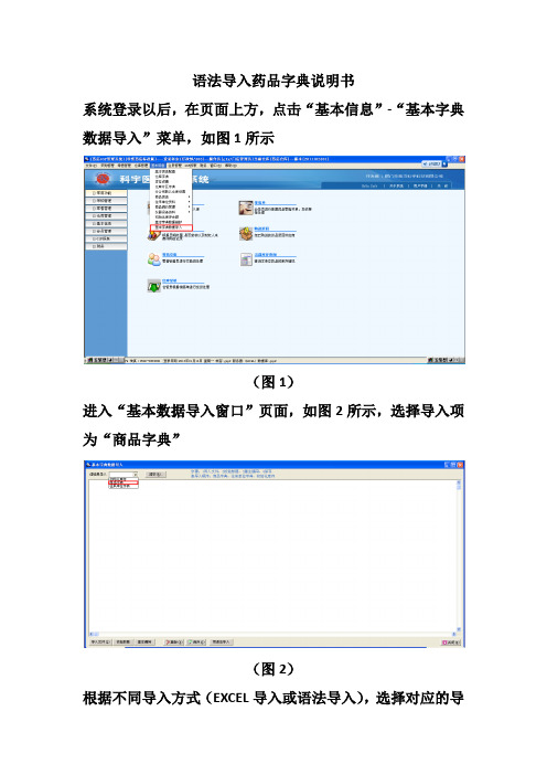语法导入药品字典说明书