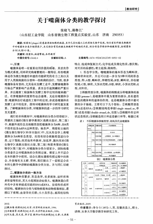 关于噬菌体分类的教学探讨