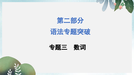中考英语(云南+昆明)九年级复习配套课件：专题三+数词