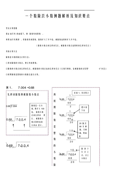一个数除以小数竖式详解及相应知识要点