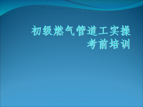 初级燃气管道工实操培训