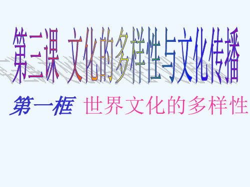 第三课 第一框 世界文化的多样性课件课件
