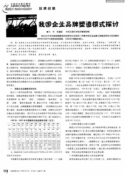 我国企业品牌塑造模式探讨