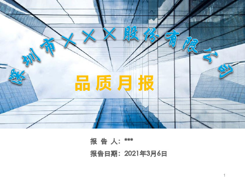 2021年品质月报质量月报精美模板(QE工程师必备)