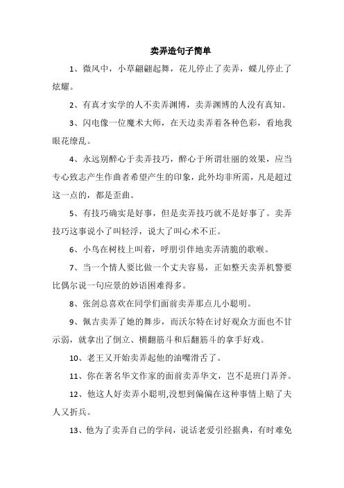 卖弄造句子简单