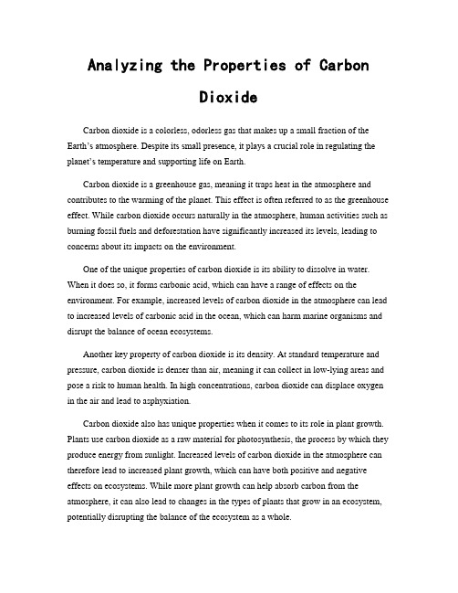 Analyzing the Properties of Carbon Dioxide