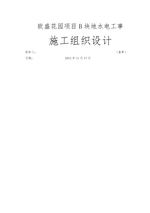 施工组织设计-水电技术标