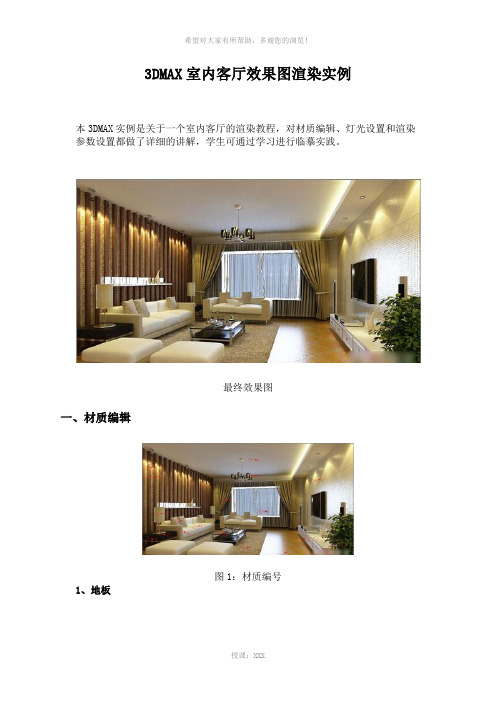 3DMAX室内客厅效果图渲染实例