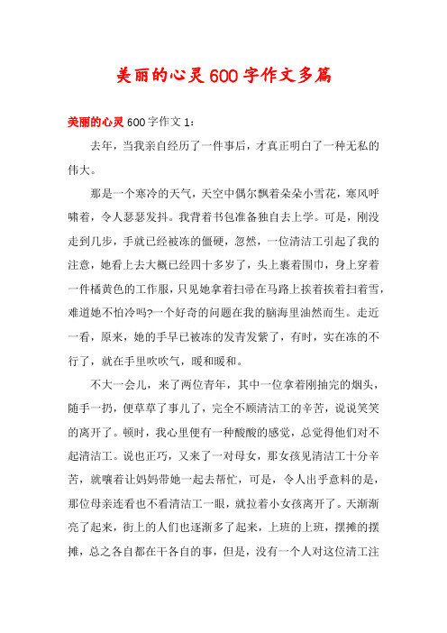美丽的心灵600字作文多篇