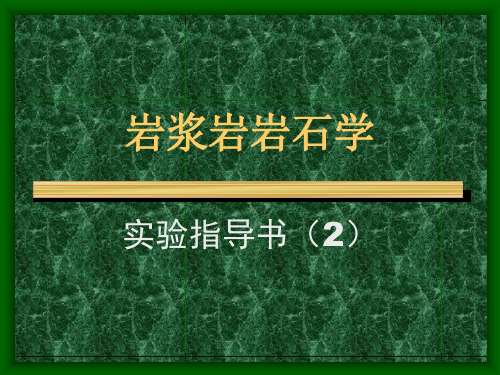 实验二  岩浆岩薄片