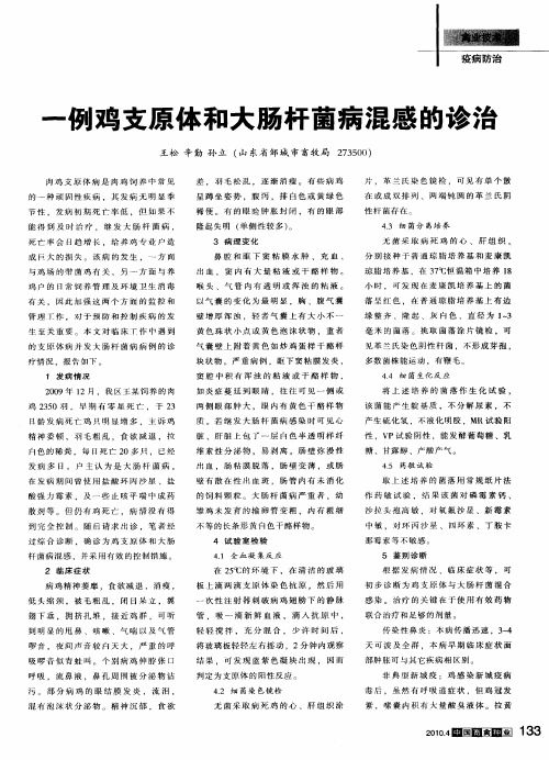 一例鸡支原体和大肠杆菌病混感的诊治