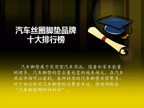 汽车丝圈脚垫品牌十大排行榜