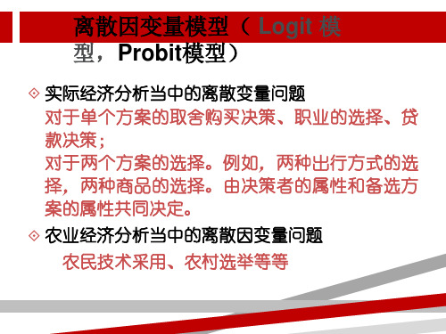 离散因变量模型(Logit模型,Probit模型).ppt