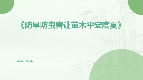 防旱防虫害让苗木平安度夏