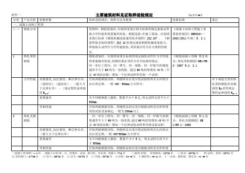 主要建筑材料见证取样送检规定