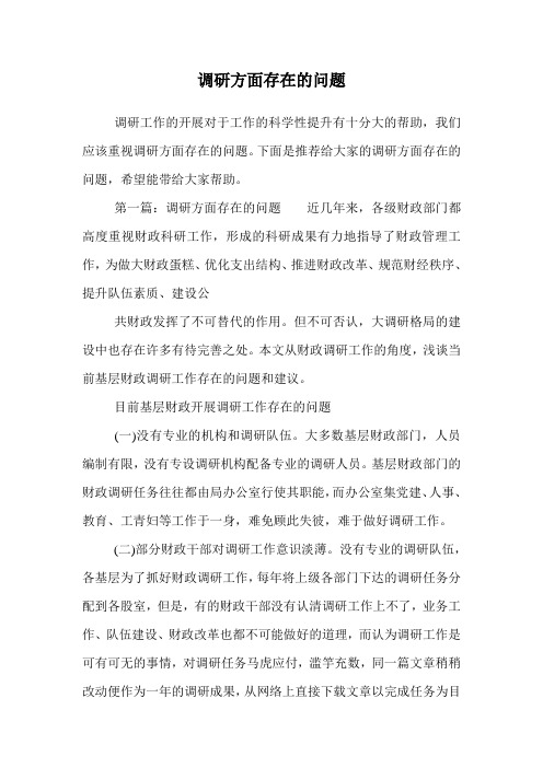 调研方面存在的问题.doc