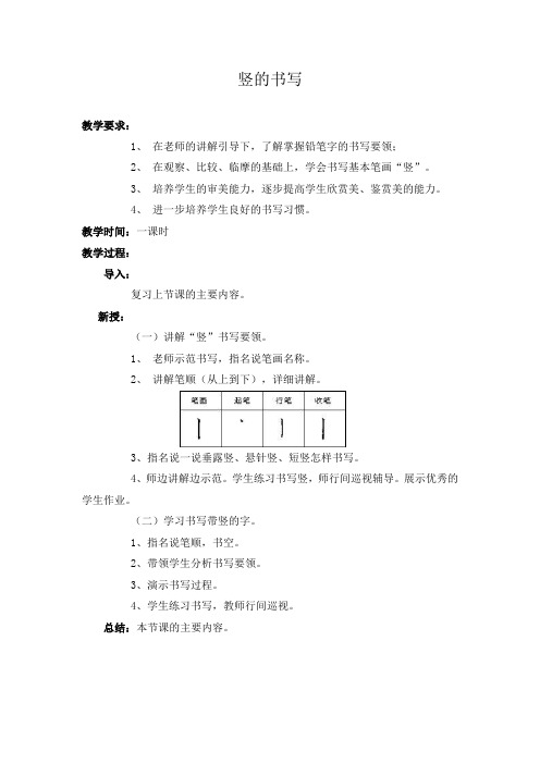 书法教案4-竖的写法