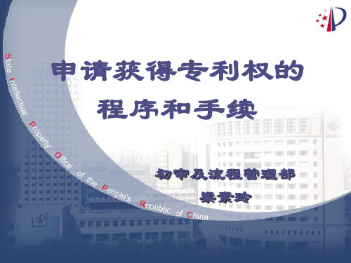 申请获得专利权的程序和手续讲义