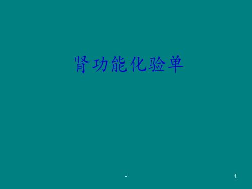 肾功能化验单大全ppt课件