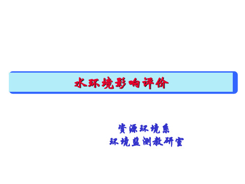 第六章地表水环境影响评价