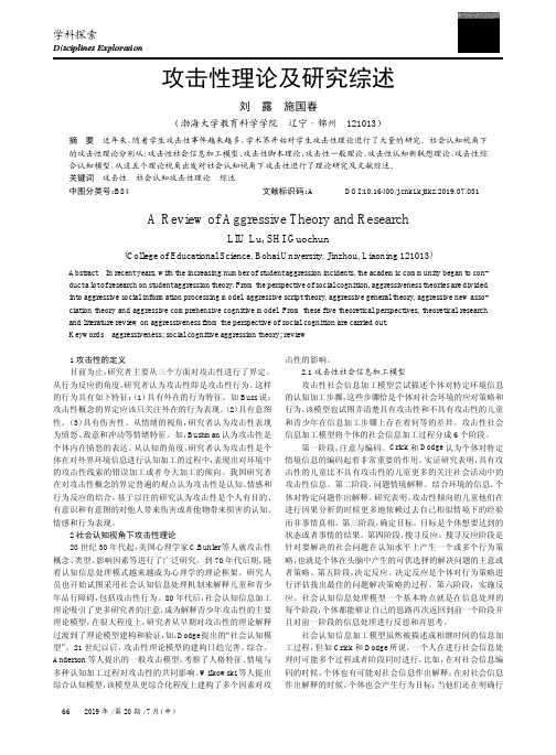 攻击性理论及研究综述