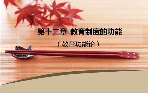 教育社会学第十二章 教育制度的功能