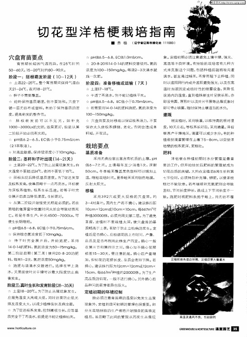 切花型洋桔梗栽培指南