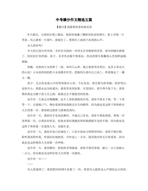 云南中考满分作文精选5篇 (36)