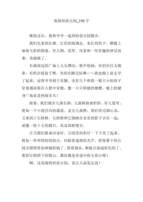 夜游府前公园_350字
