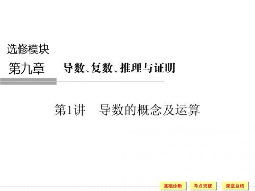 浙江省2016年高考数学(理)一轮复习课件：第九章 导数、复数、推理证明-1