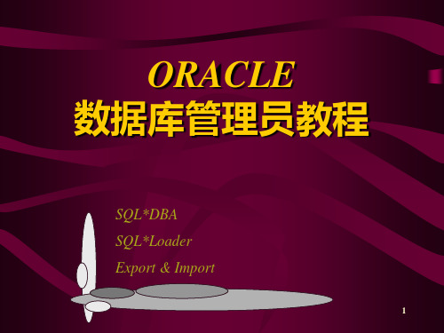 ORACLE管理员日常管理维护教程-PPT文档资料