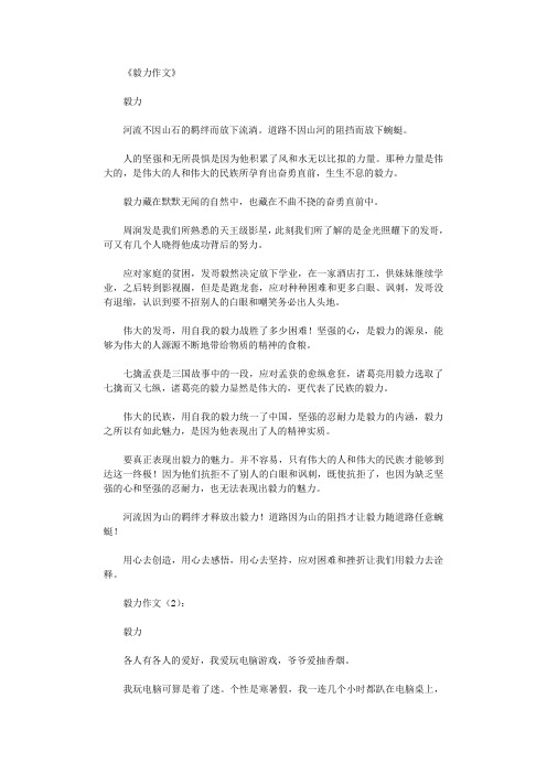 毅力作文(15篇)