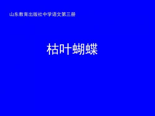 山东教育出版社中学语文第三册《枯叶蝴蝶》课件