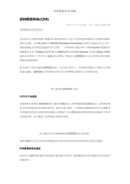时钟数据恢复(CDR)