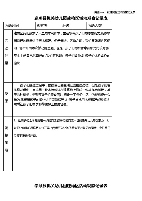 (完整word版)建构区活动观察记录表