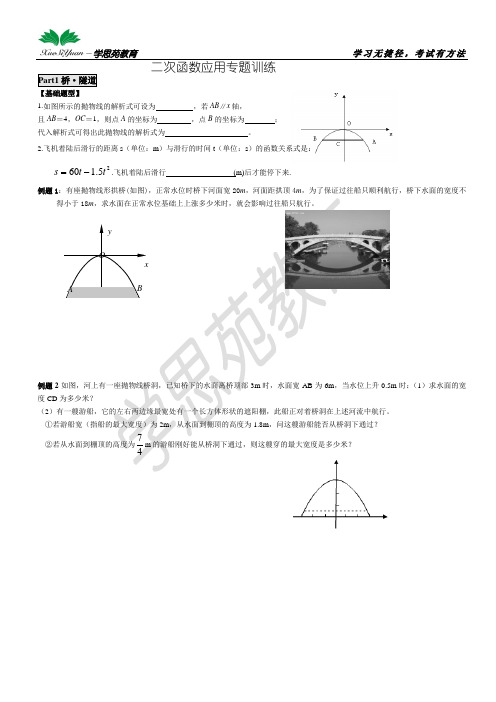 九年级二次函数的应用(全面!经典!)