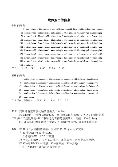 载体蛋白的信息