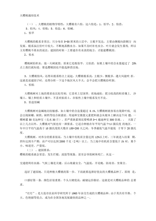 大樱桃栽培技术