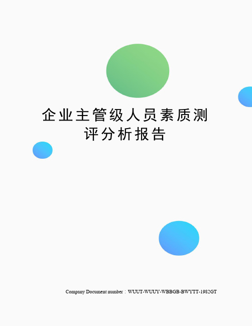 企业主管级人员素质测评分析报告