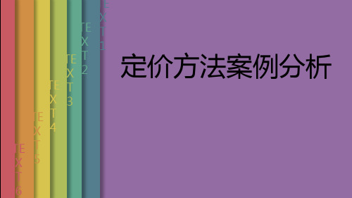 定价方法案例分析(课堂展示)