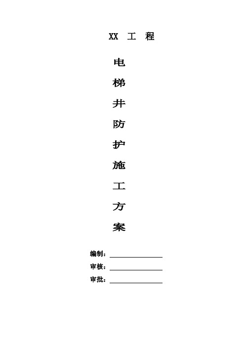 电梯井防护方案