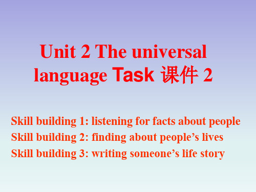 牛津译林版高中英语模块8 Unit 2 The universal language Task 课件
