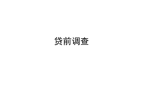 公司信贷业务贷前调查