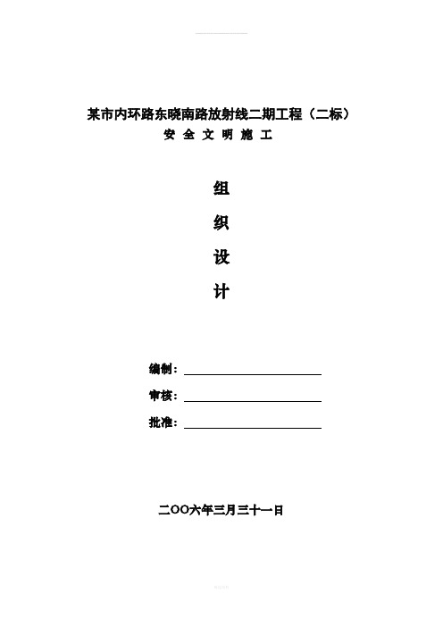 某市内环路东晓南路放射线二期工程(二标)