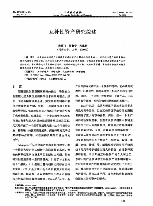 互补性资产研究综述