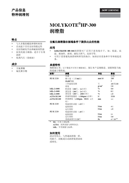 HP-300产品说明书