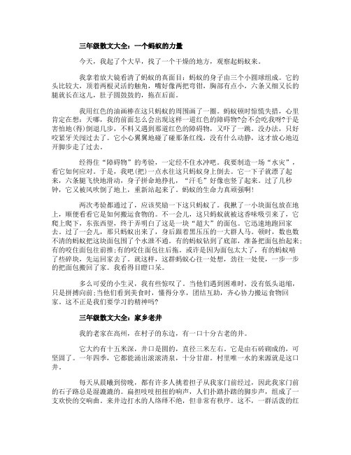 三年级散文大全