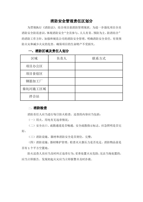 消防安全管理责任区划分