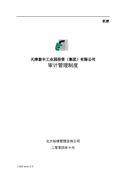天津泰丰-报告-审计管理制度