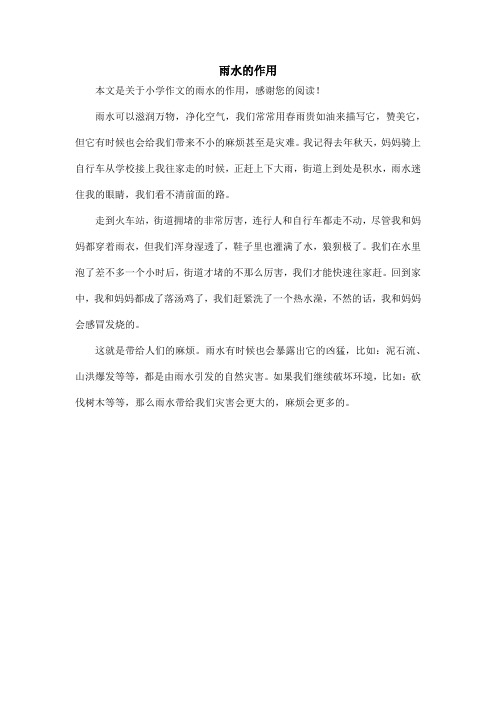 雨水的作用_小学作文